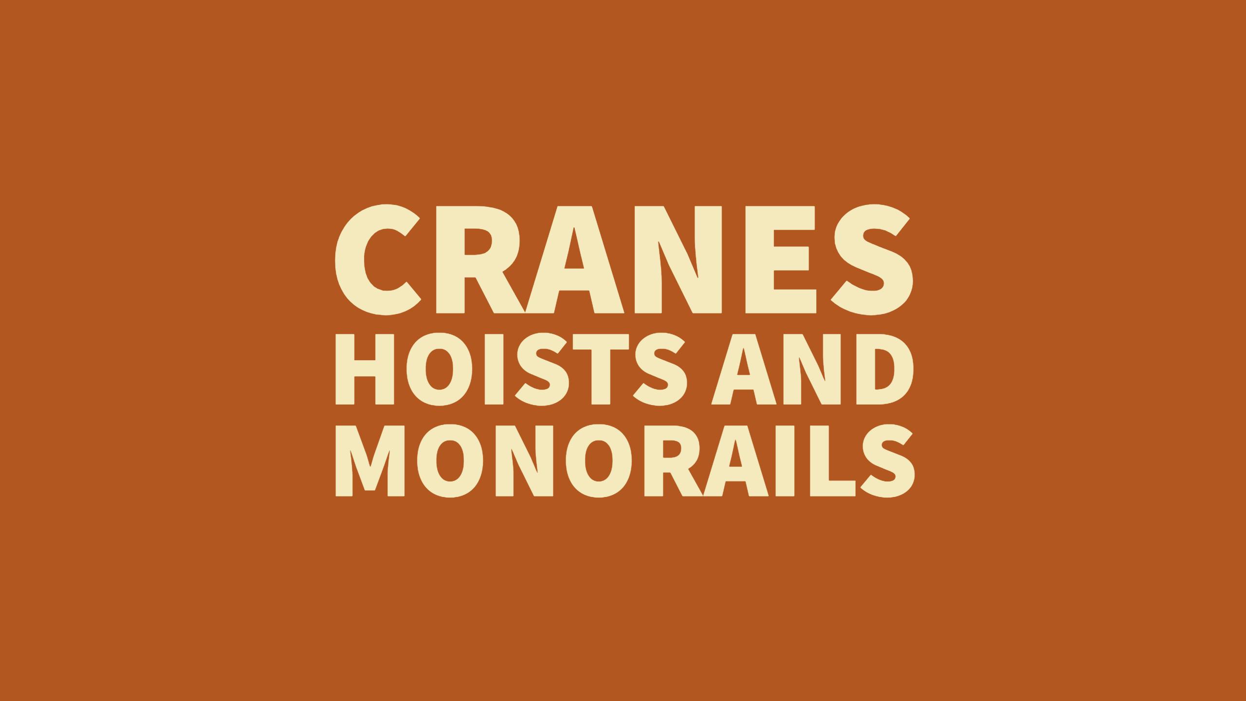 Monorails Hoists and Cranes